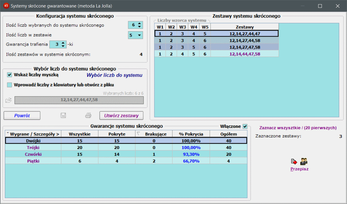 Systemy skrócone gwarantowane (metoda La Jolla)